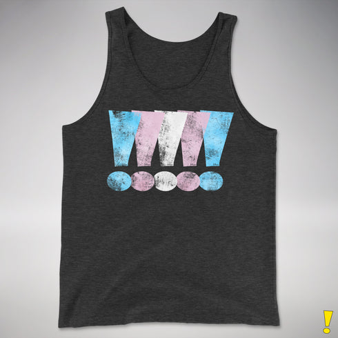 Transgender Pride Exclamation Points Premium Tank Top - Charcoal Triblend